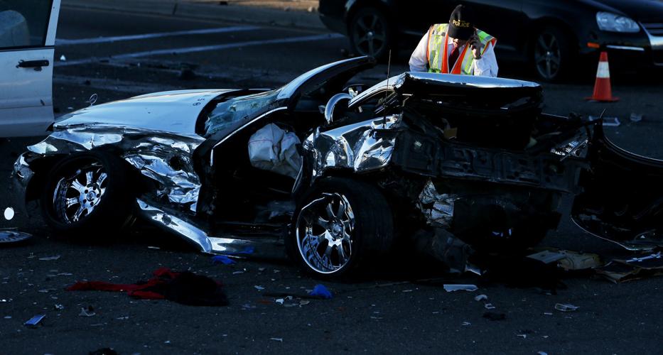 Six-vehicle collision at Grant and Fairview