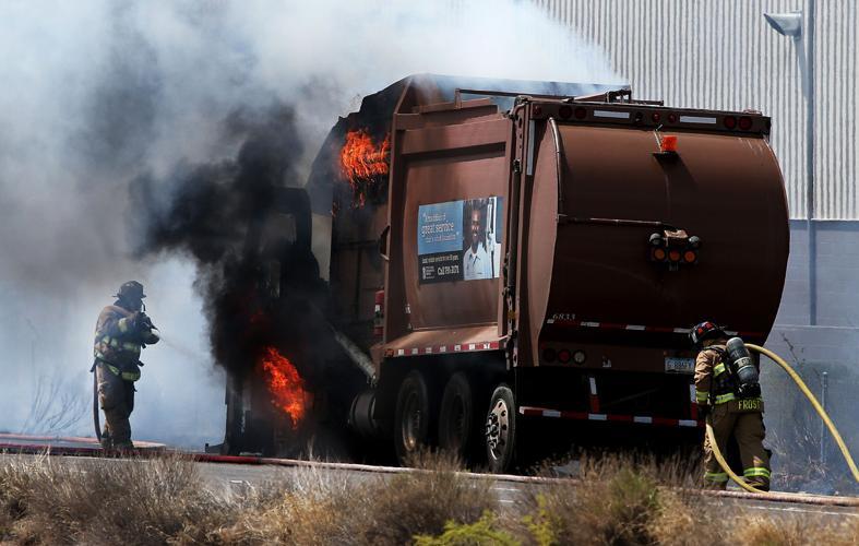 Garbage truck fire
