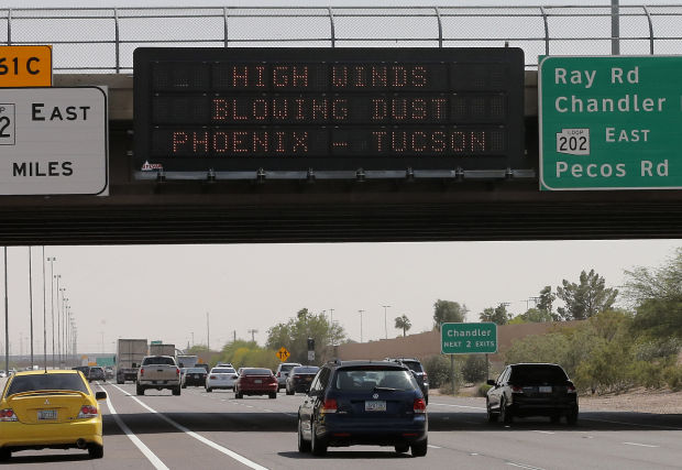 Winds move through Arizona and California