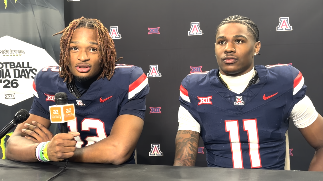 VIDEO: Arizona receivers Tre Spivey, Chris Hunter talk at Big 12 Media Days