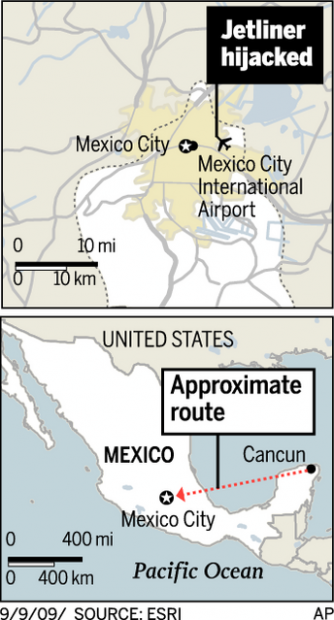 Fanatic held in hijacking of jetliner in Mexico  