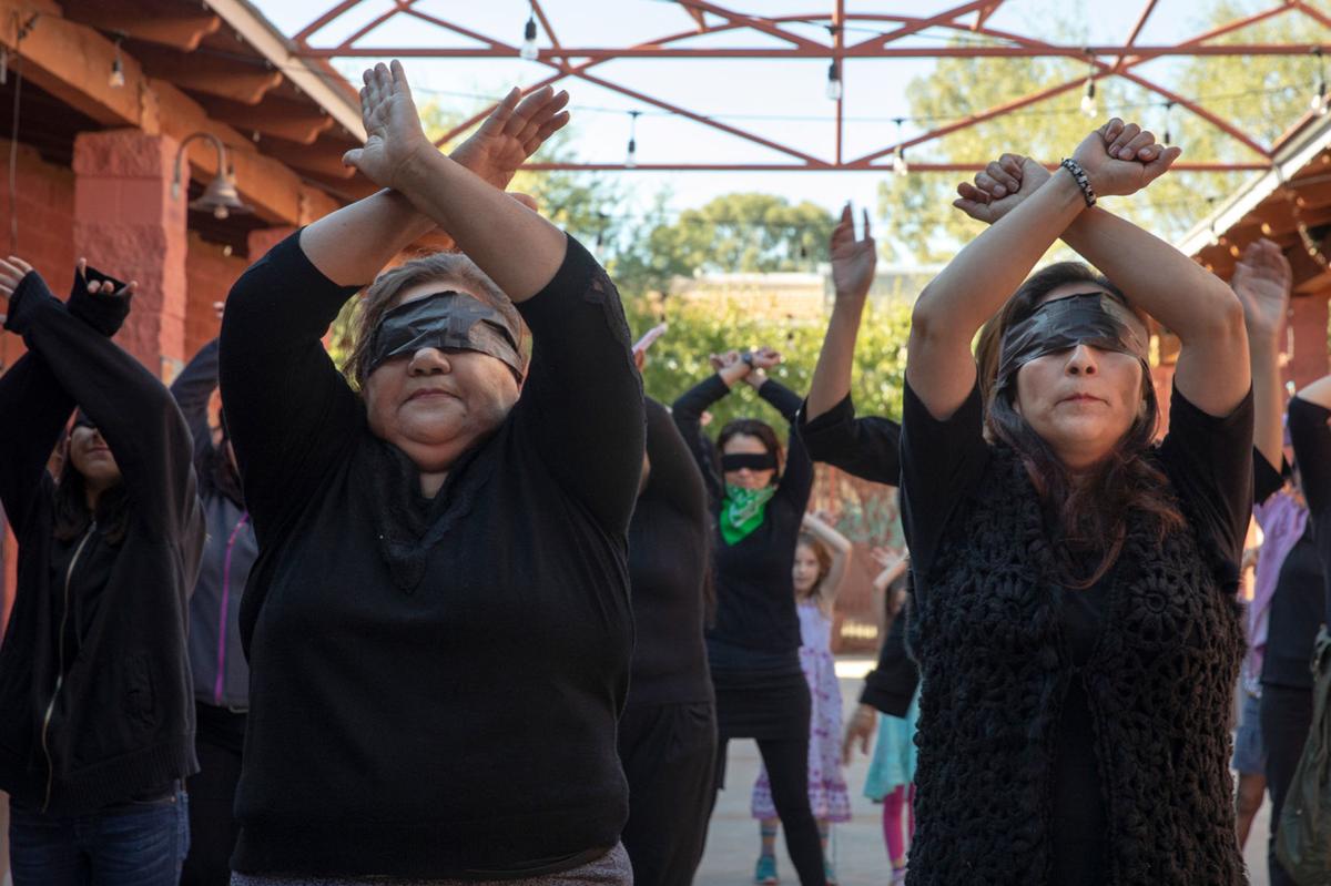 Domestic violence protest El violador eres tú