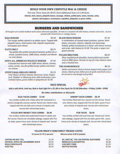 Baja Cafe menu