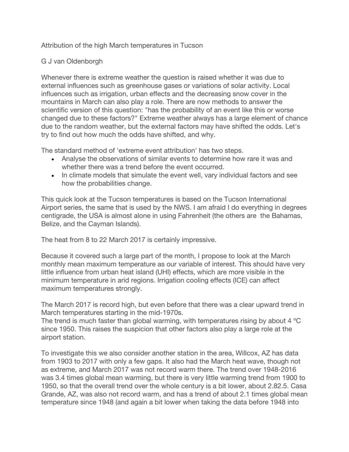 Tucson March 2017 heat analysis, by Geert Jan van Oldenborgh