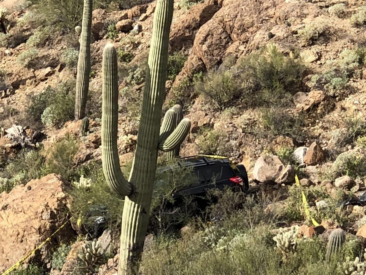 Car that went off the road at Grants Pass