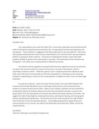 Maricopa supervisors chair's response to Cyber Ninjas' questions