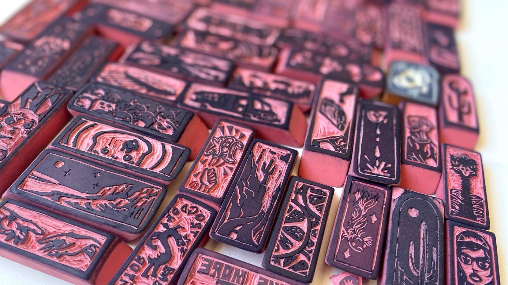 Tucson artist carves one of a kind stamps from pink erasers - Vimarsana News