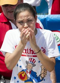 Photos: Wolfing down hot dogs