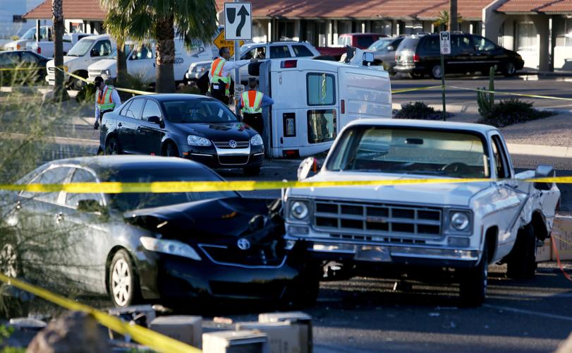 Six-vehicle collision at Grant and Fairview