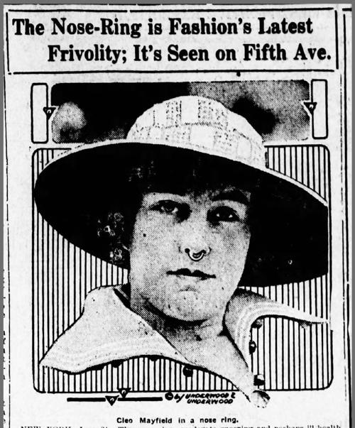 June 25, 1916: The nose ring is in fashion