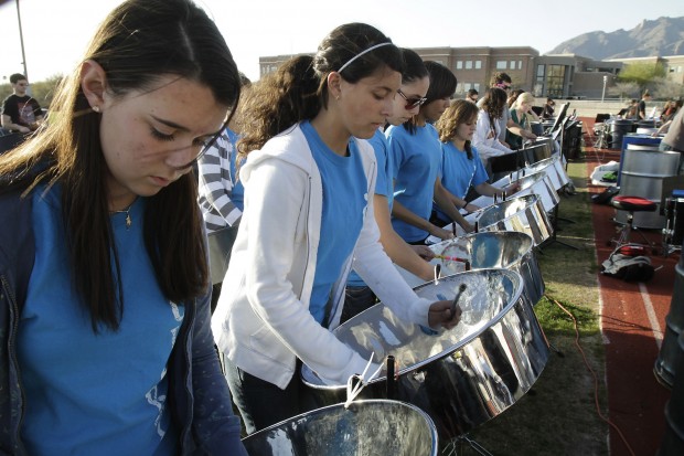 As steel drums gather, the happiness spreads   