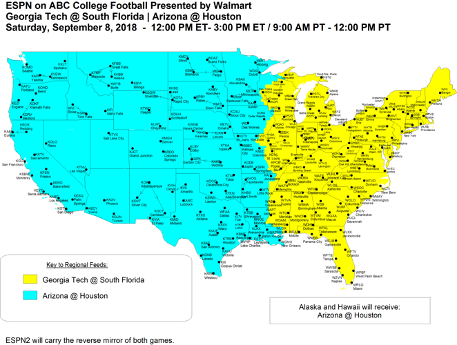 Saturday coverage map