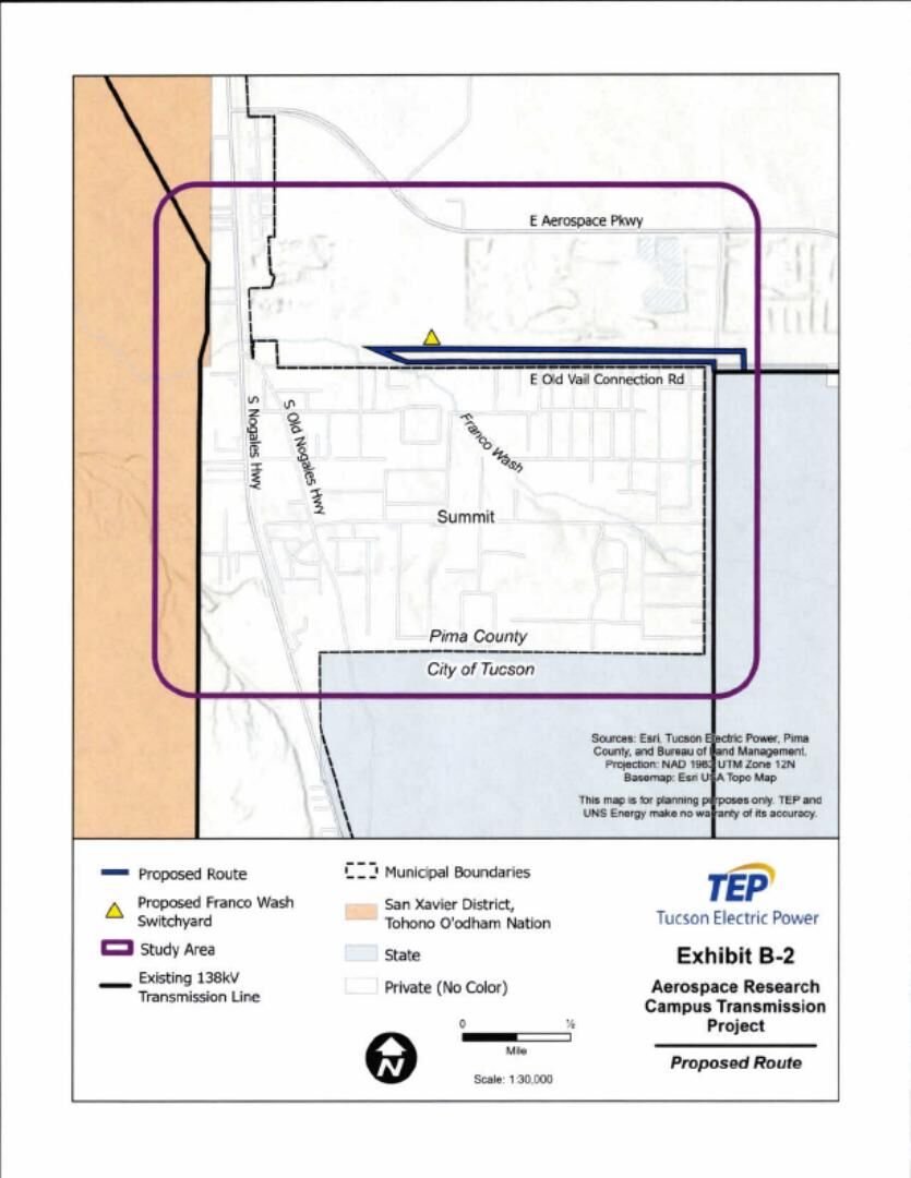 TEP Aerospace Research Campus Line Map