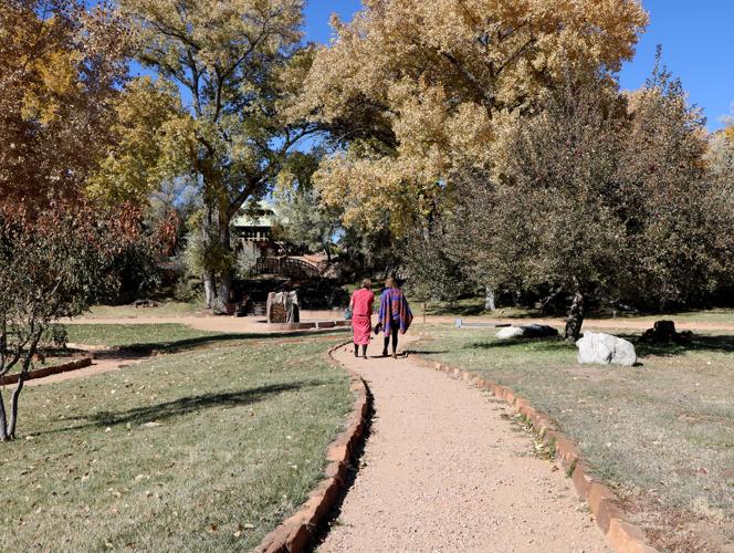 Resort guests stroll through the walking paths in the design of a medicine wheel, a sacred Native American symbol.