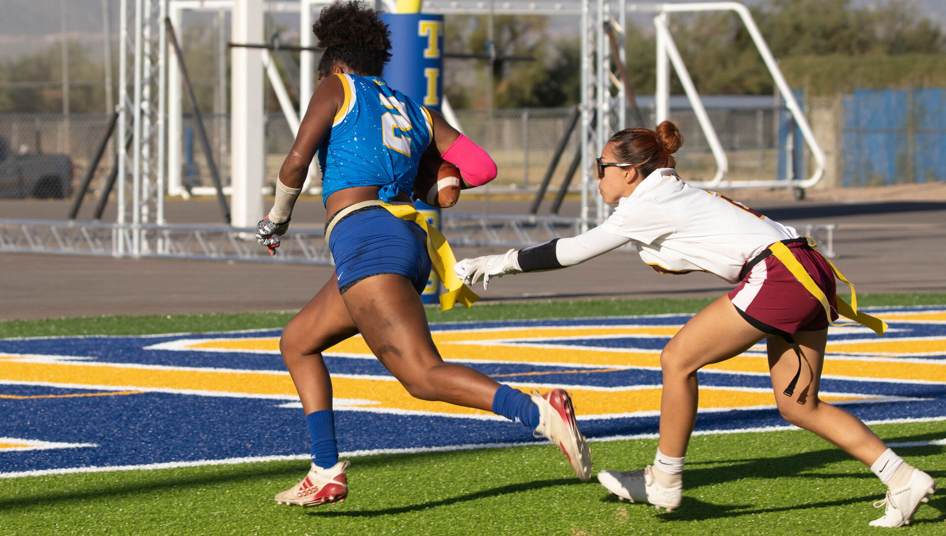 Marana HS (12-0) at home for girls flag football state playoff; Mountain View (8-2) on road