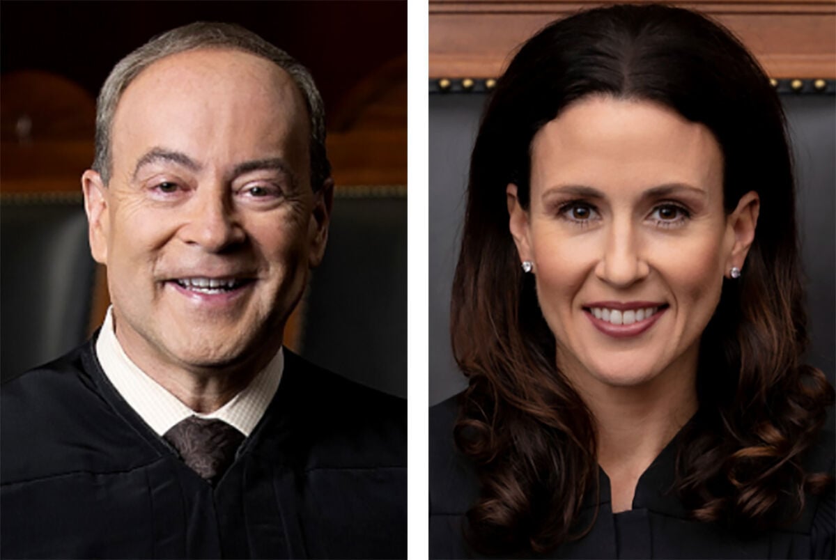 Justices Clint Bolick and Kathryn H. King