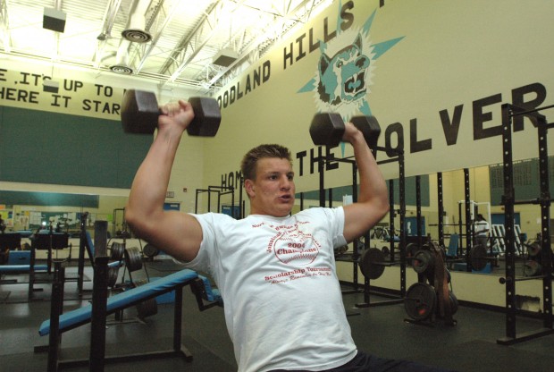 Rob Gronkowski 50 Woodland Hills High School Wolverines White