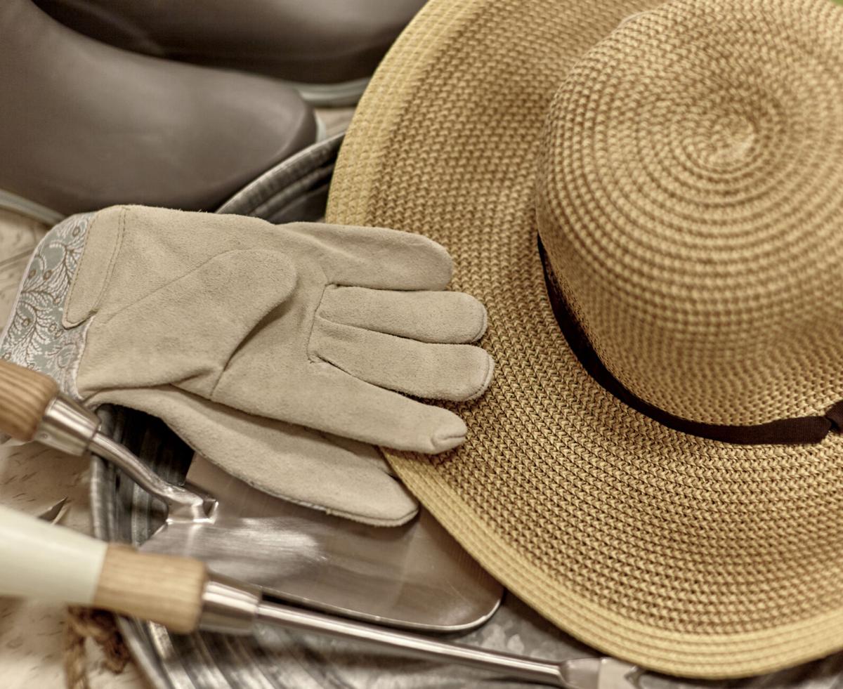 Gardening Attire with Trowel and Straw Sun Hat