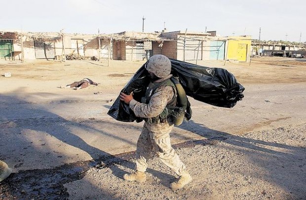 Insurgents rain fire on Marine Humvees  