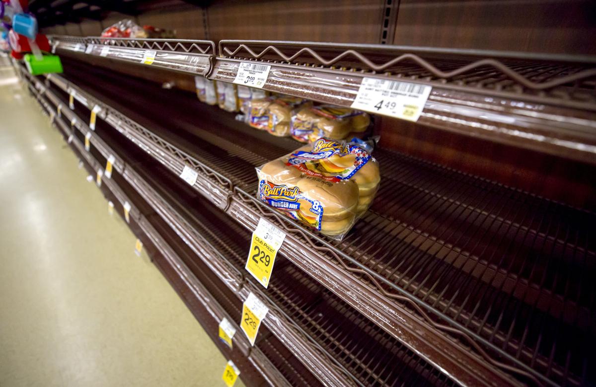 Empty grocery shelves