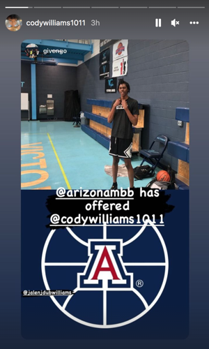 Cody Williams Instagram story