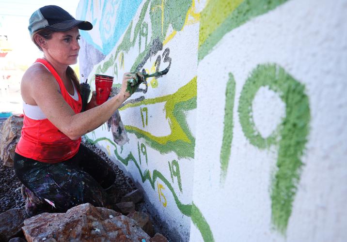 Paint-by-numbers mural