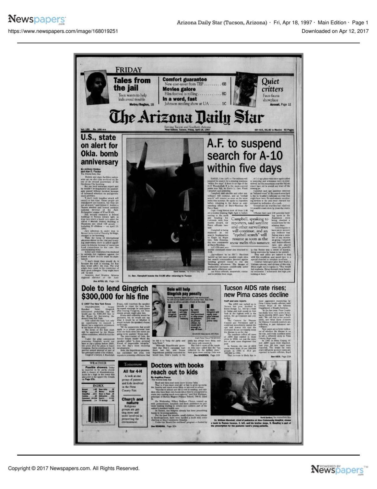 Arizona Daily Star front page April 18, 1997.pdf