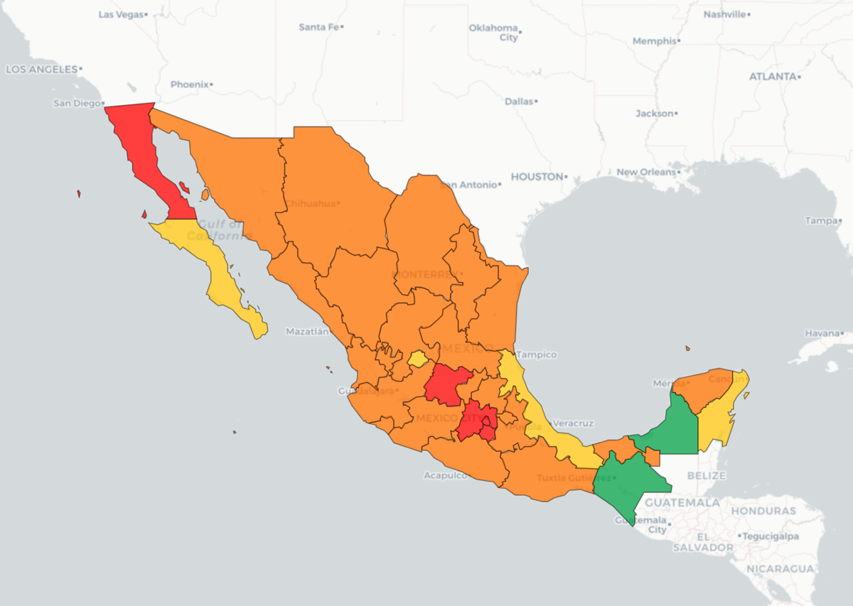Mapa de Covid en México