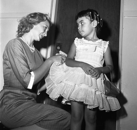 New teacher at first day of school in 1960