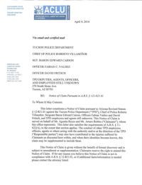 Racial profiling alleged in ACLU claim against Tucson Police Department