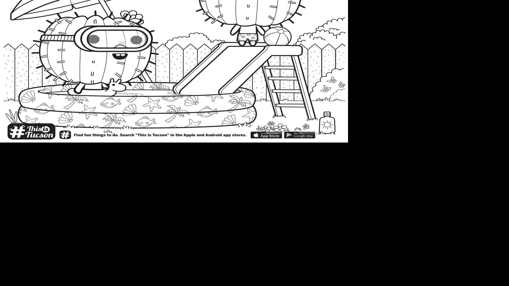 Swimming cactus coloring page | ThisIsTucson | tucson.com