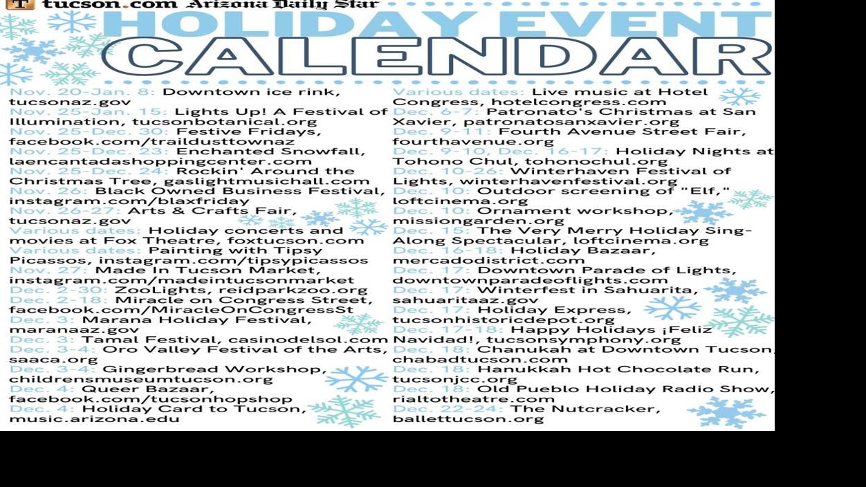 Holiday Event Calendar 2022