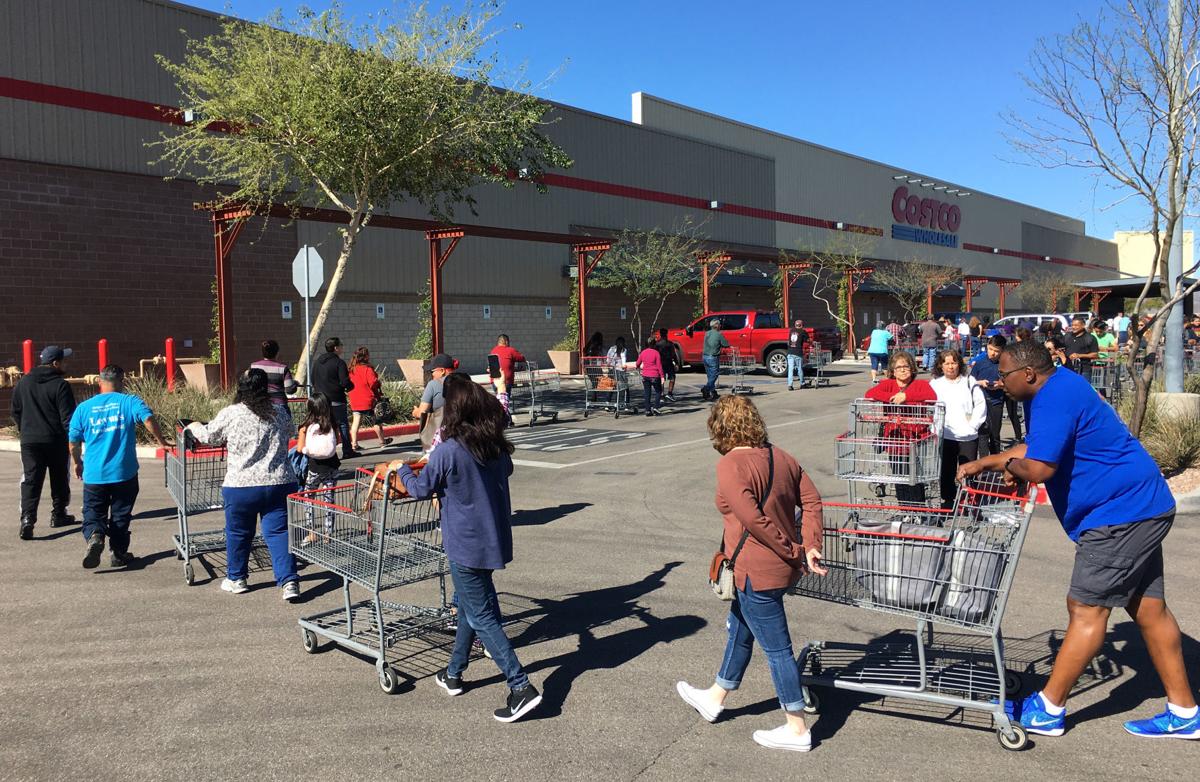 Line for supplies, Tucson, coronavirus