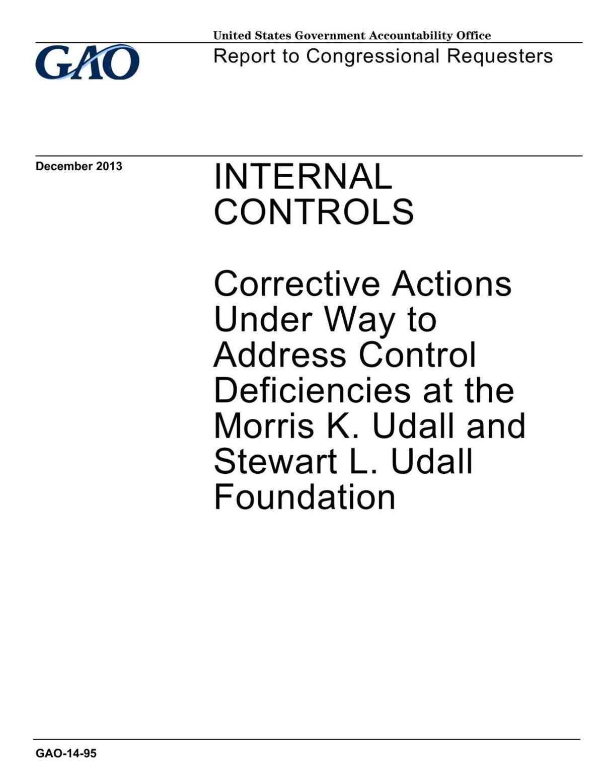 GAO report on the Udall Foundation (2014)