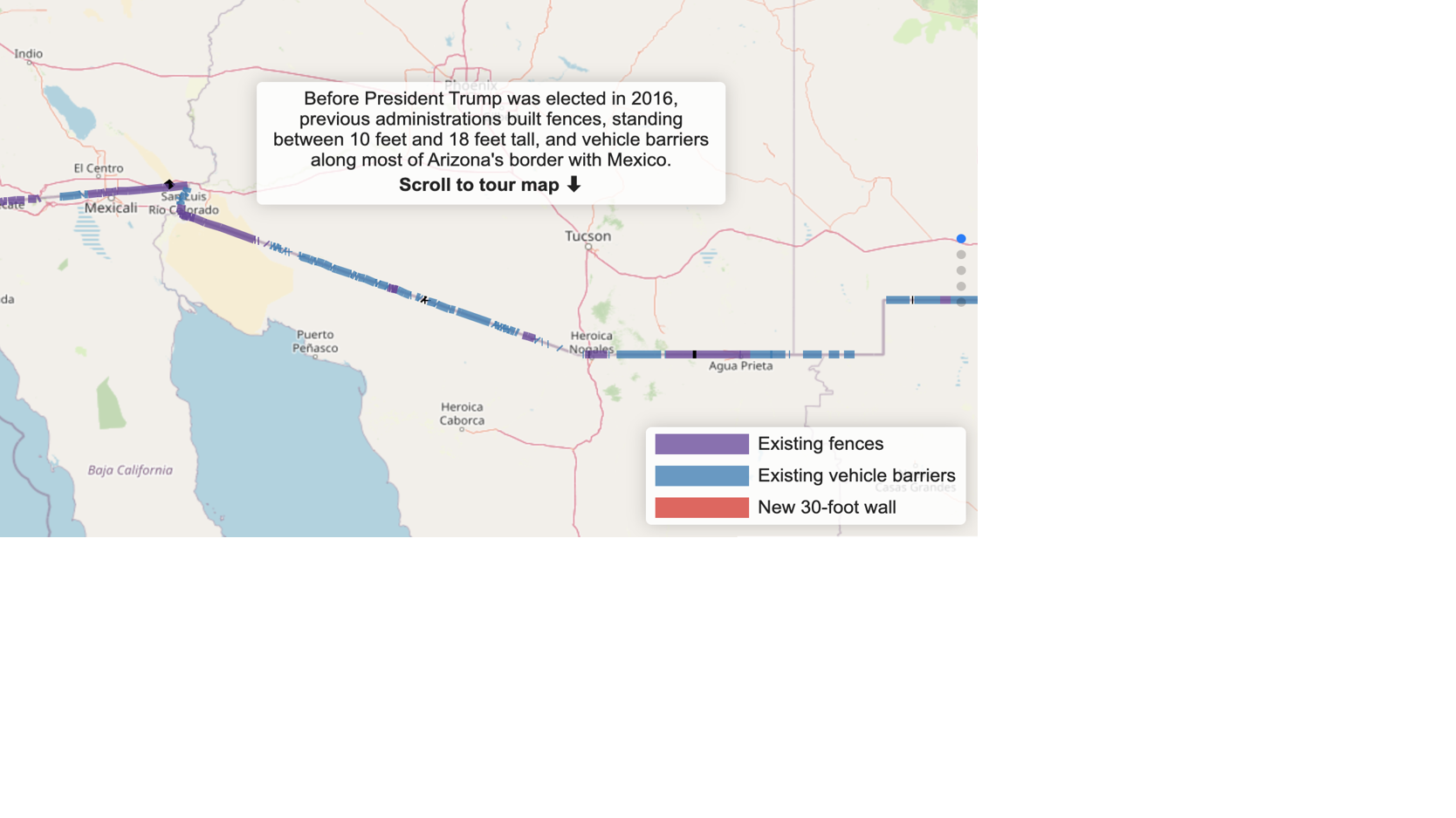 Map Border Wall Construction Tucson Com
