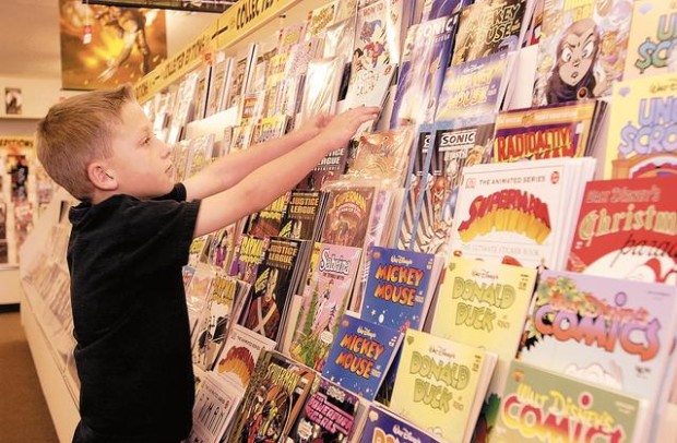 An open comic book (shop)  