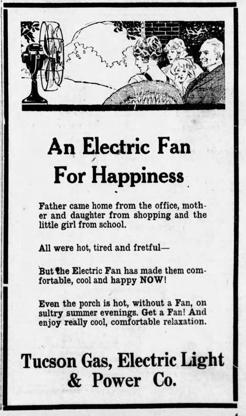 Advertisement for electric fan