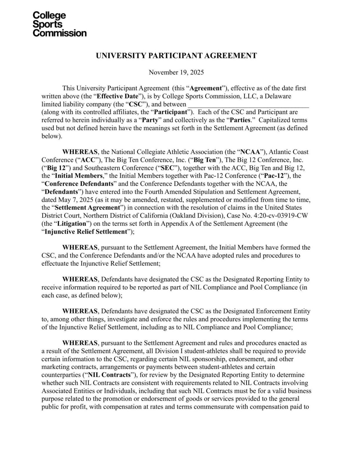 CSC-University agreement