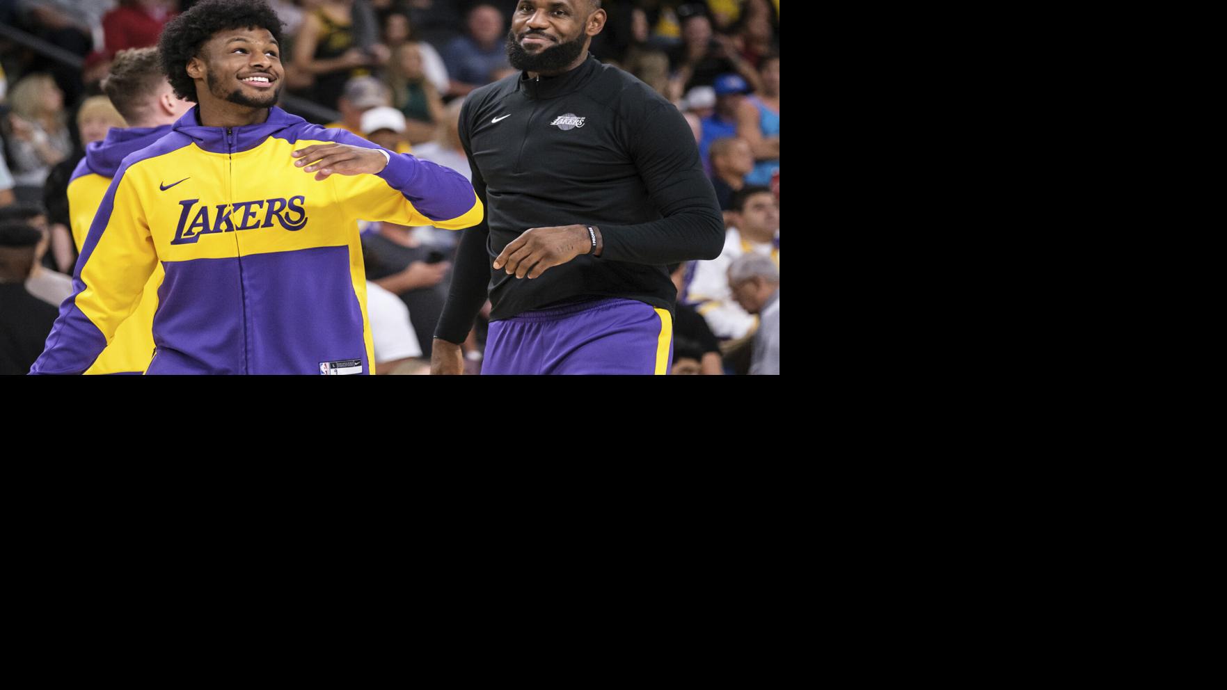 Lakers LeBron and Bronny Basketball