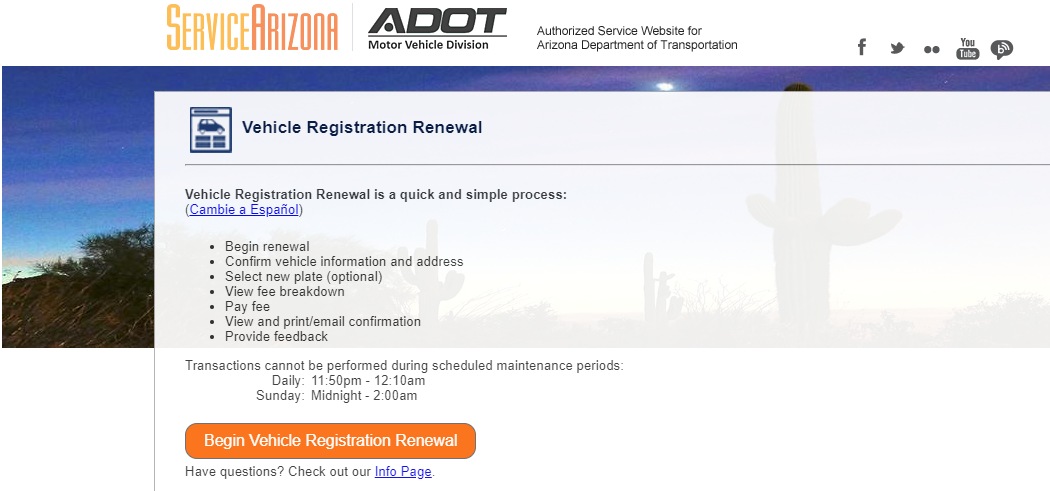 Vehicle registration renewal