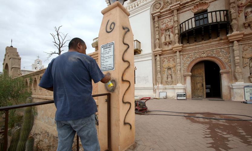 Graffiti attack at San Xavier Mission