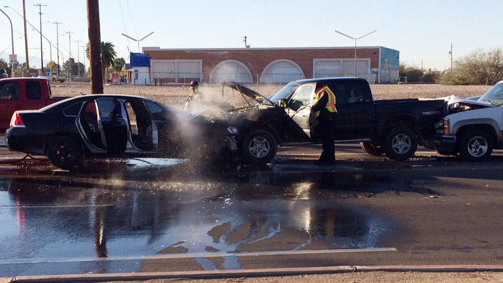 3 car crash, fire on Tucson�s south side Local news 3 car crash, fire on Tucson�s south side Local news