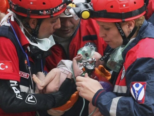 Infant plucked alive from rubble of Turkish quake   