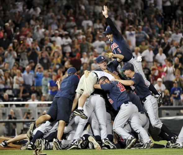 College World Series championship: Arizona 4, South Carolina 1: Cats jumping for joy    