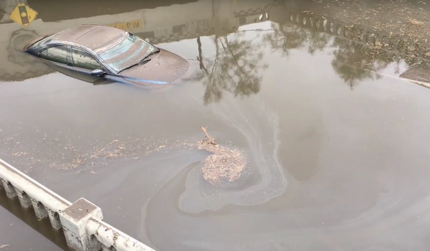 Flooded underpass