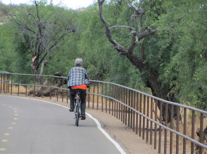 Cyclist on trail