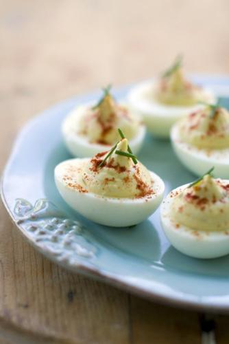 Calories, fat also can be sliced quite neatly with deviled eggs   