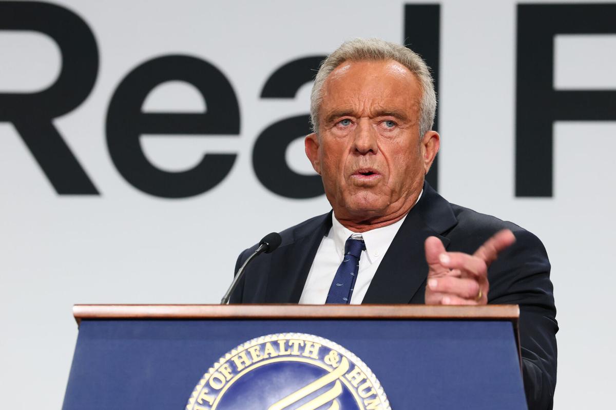 U.S. Secretary of Health and Human Services Robert F. Kennedy Jr. speaks during an event to "Celebrate the Implementation of the Dietary Guidelines for Americans" at the Health and Human Services Headquarters on Feb. 11, 2026, in Washington, D.C. Kennedy celebrated the updated guidelines and the Make America Healthy Again movement with Agriculture Secretary...