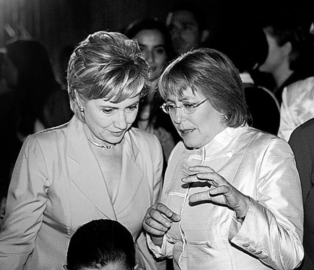 Women welcome Chilean president to leadership event  