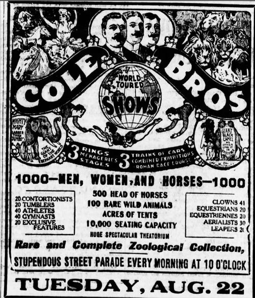 Advertisement in Star August 12, 1916